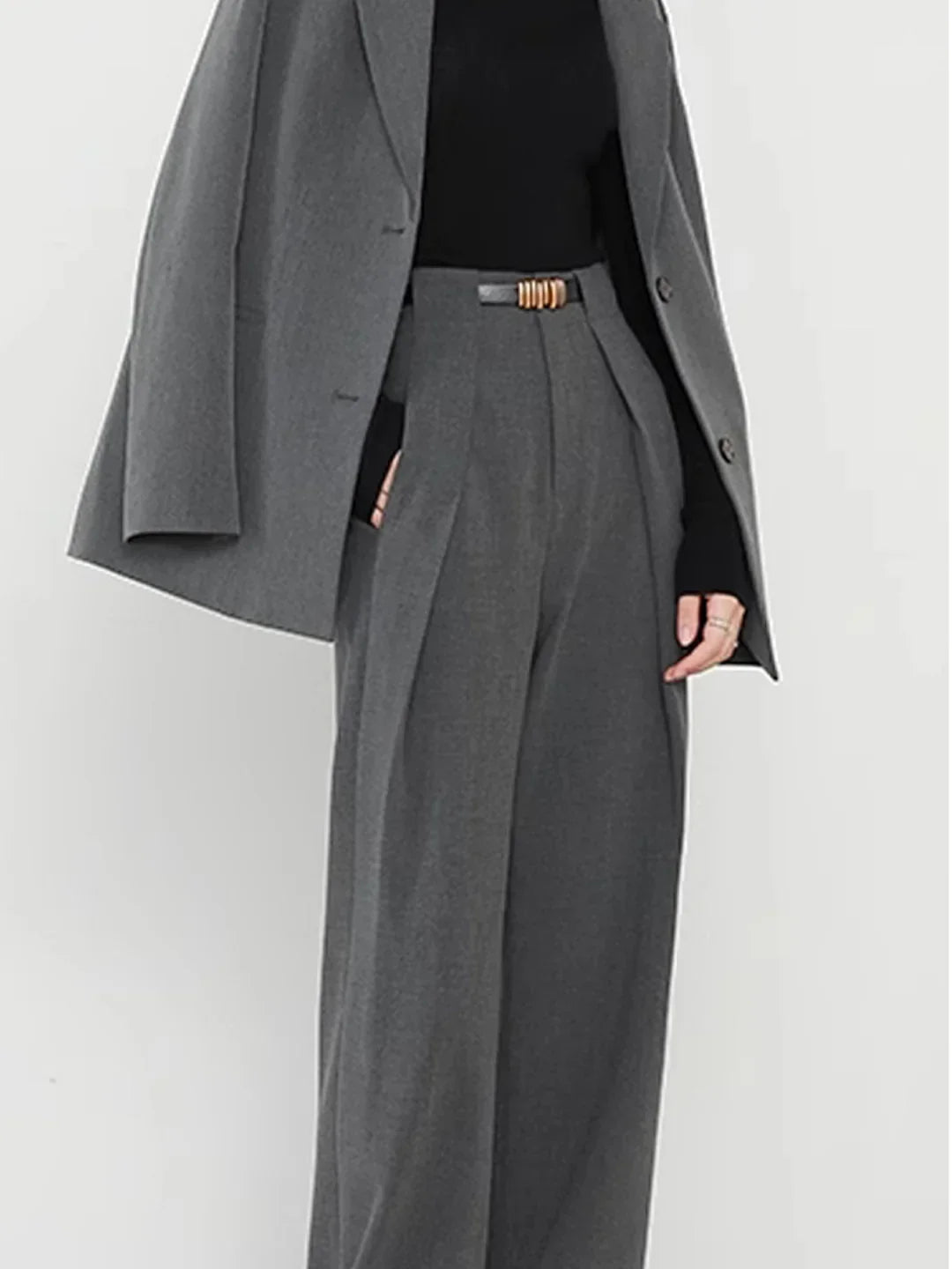 Always Elegant High-Waisted Wide-Leg Tailored Trousers