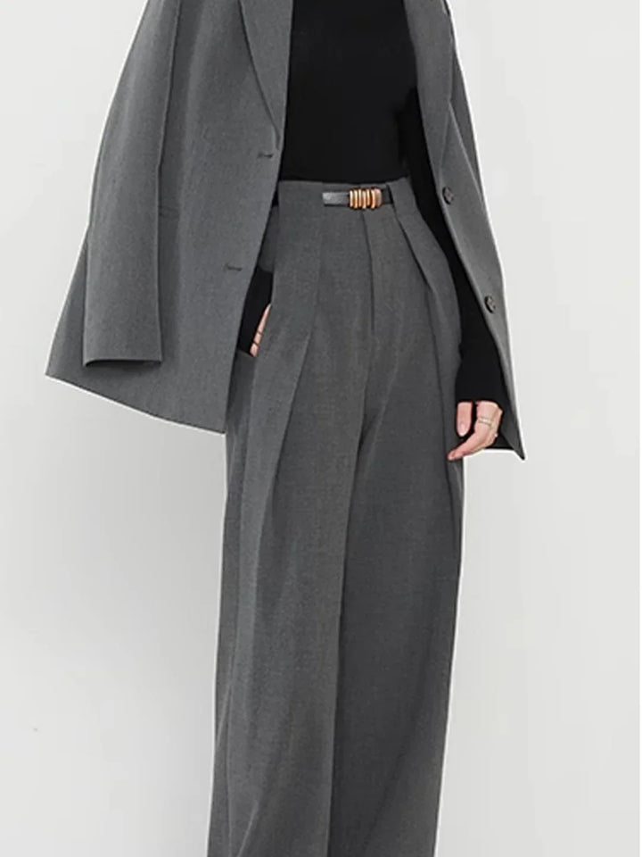 Always Elegant High-Waisted Wide-Leg Tailored Trousers