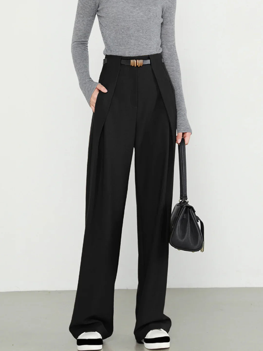 Always Elegant High-Waisted Wide-Leg Tailored Trousers
