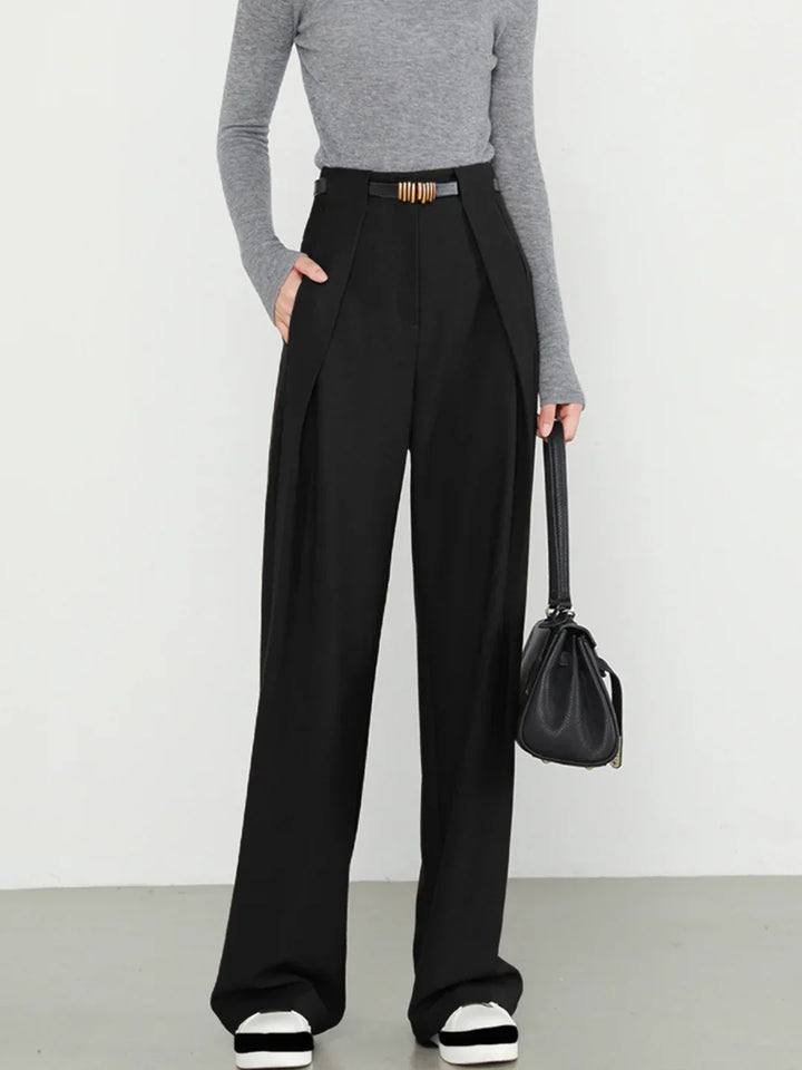 Always Elegant High-Waisted Wide-Leg Tailored Trousers