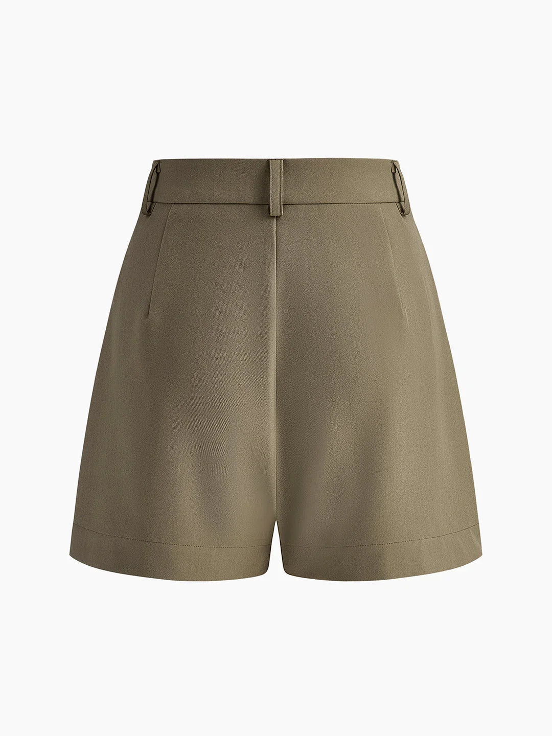 Semi-Sheer Mid-Waist Shorts Without Belt