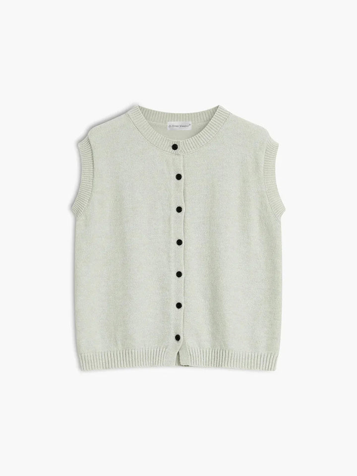Single-breasted Casual Button Up Sweater Vest