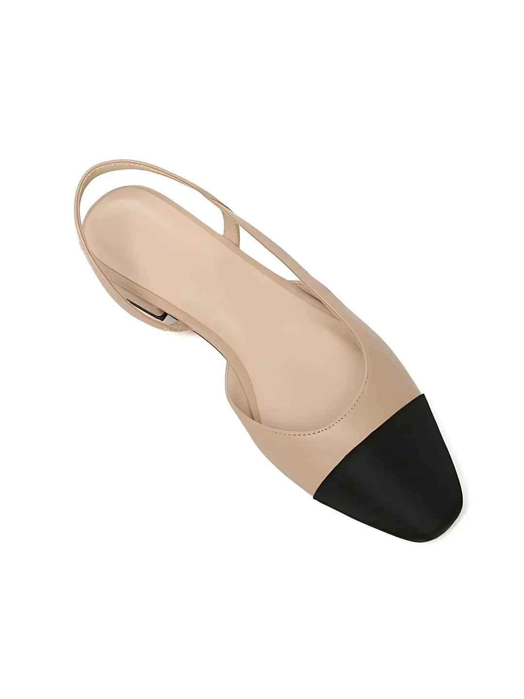 Chic Contrast Slingback Low Heel Shoes