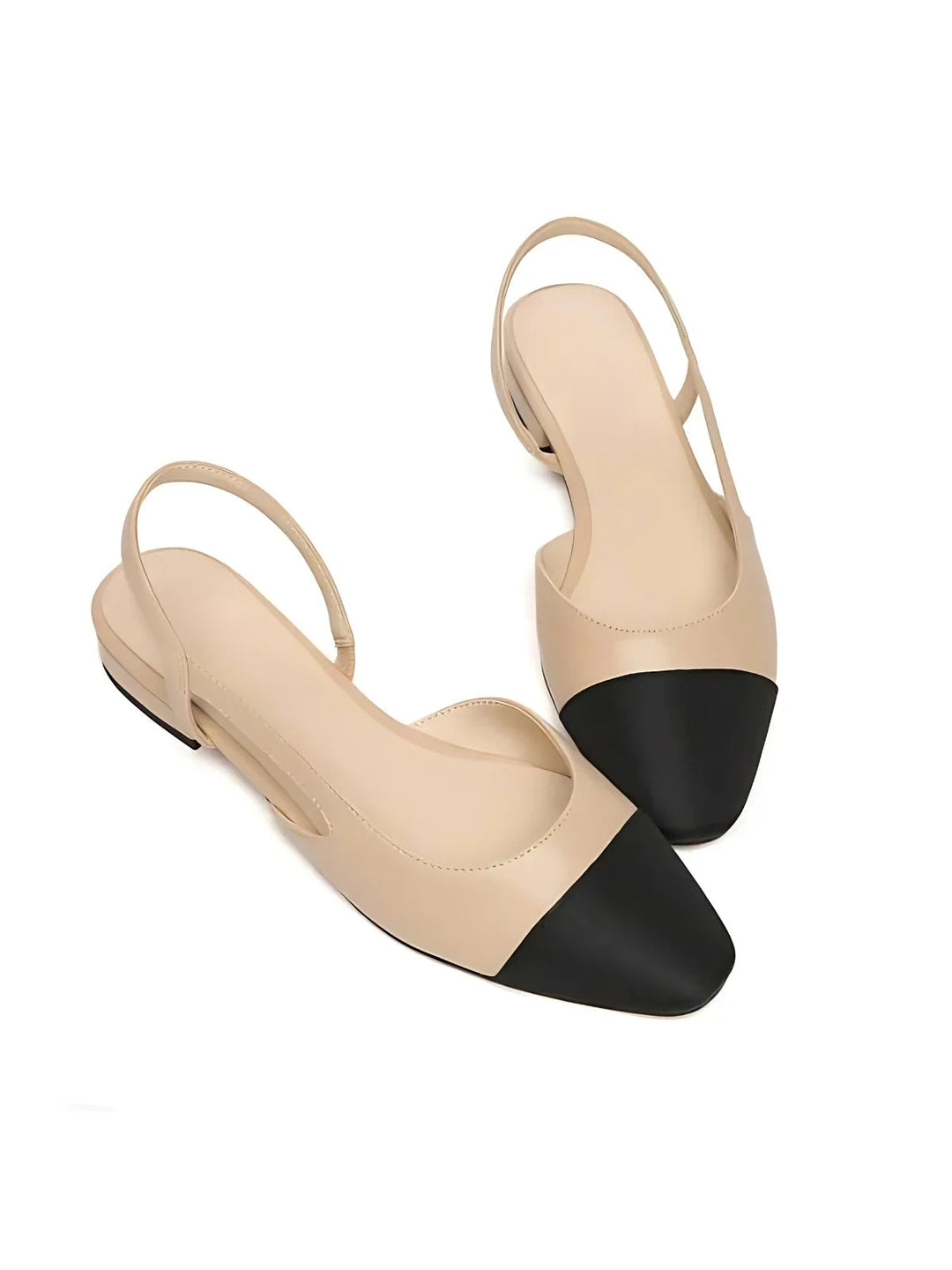 Chic Contrast Slingback Low Heel Shoes