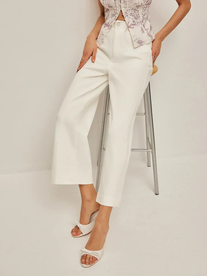 All-matching Wide Leg White Jeans