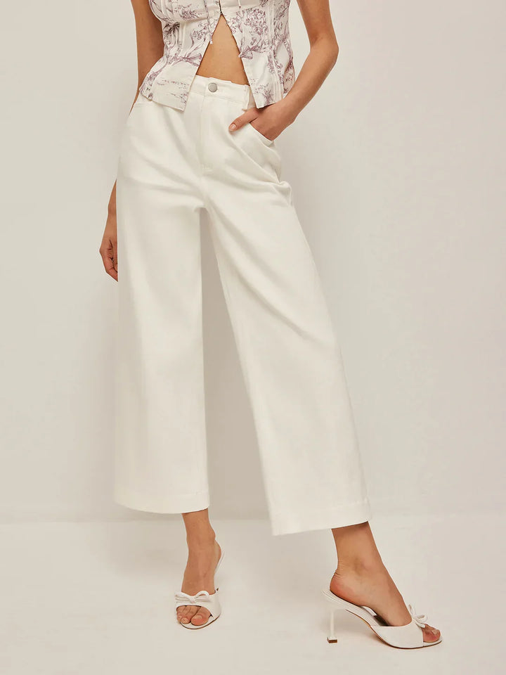 All-matching Wide Leg White Jeans