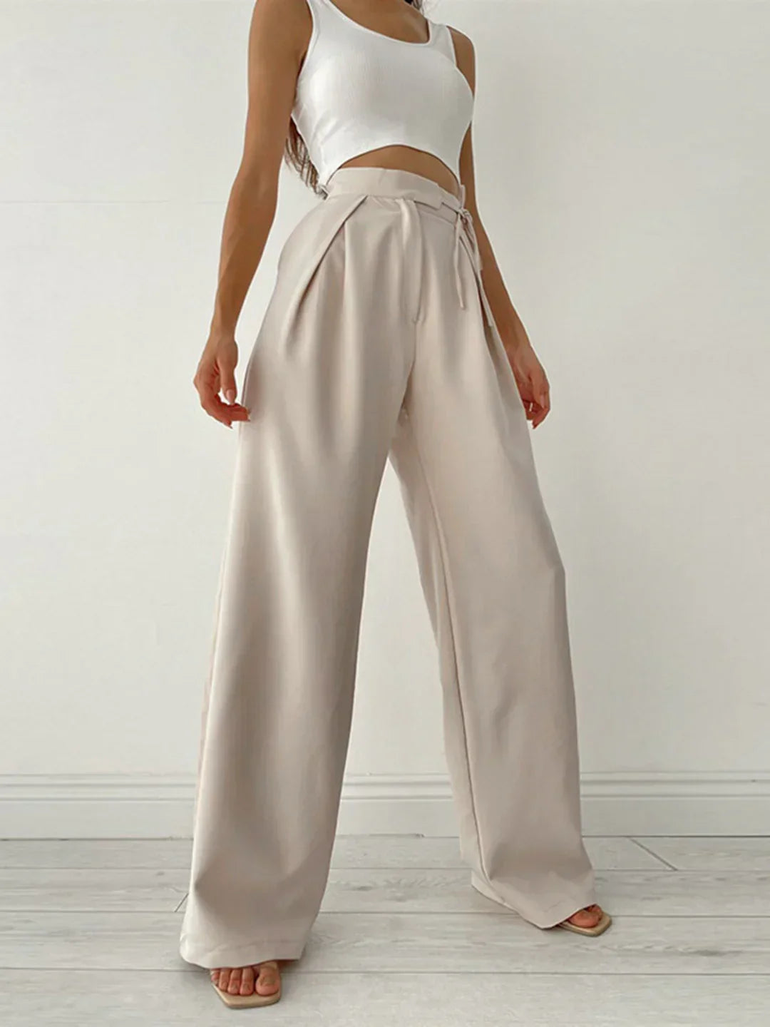 Elegant Style Loose High-waist Wide Leg Trousers