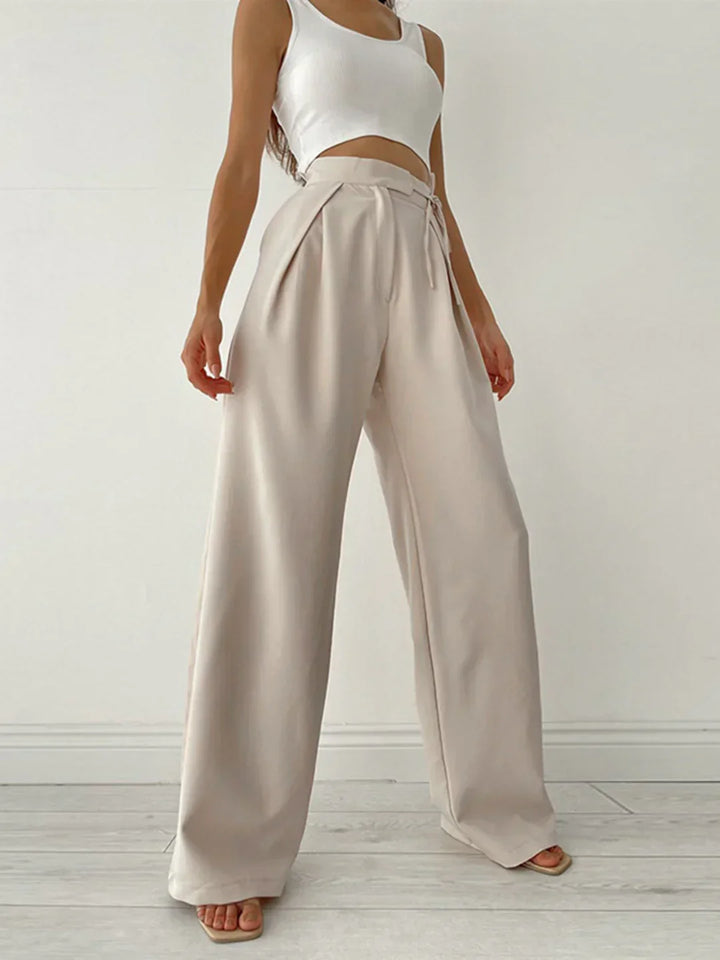 Elegant Style Loose High-waist Wide Leg Trousers