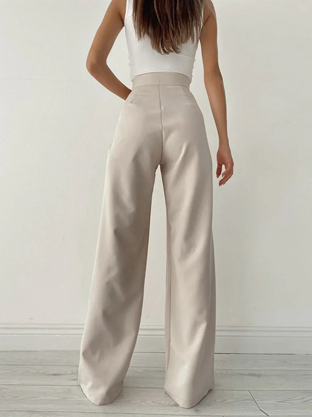 Elegant Style Loose High-waist Wide Leg Trousers