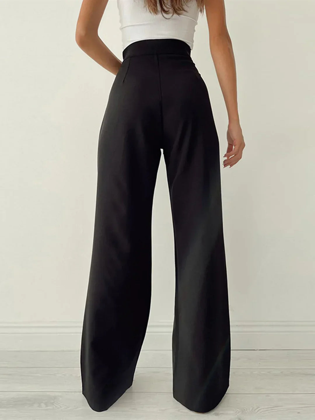 Elegant Style Loose High-waist Wide Leg Trousers
