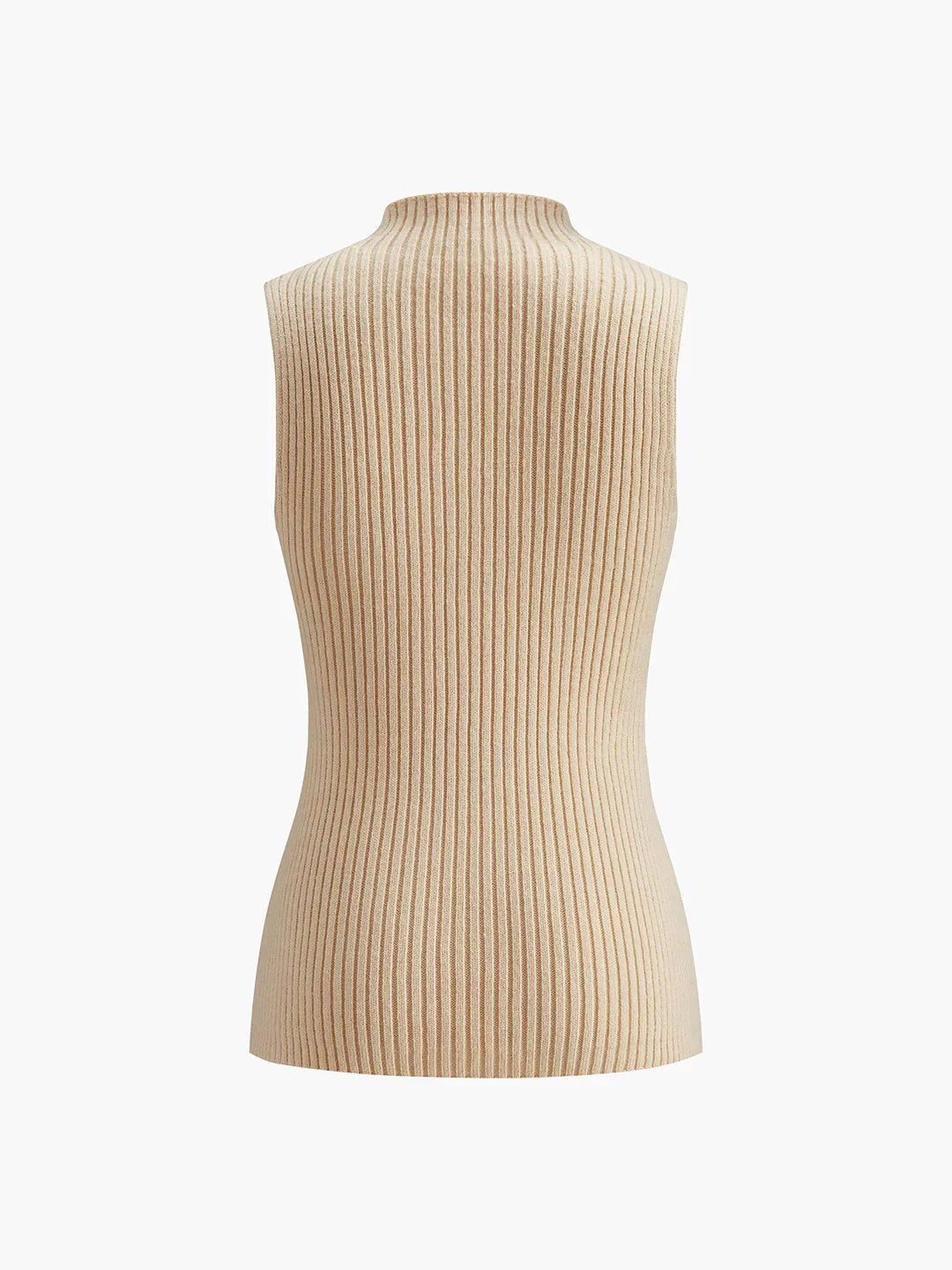 Casual Style Turtleneck Sleeveless Top