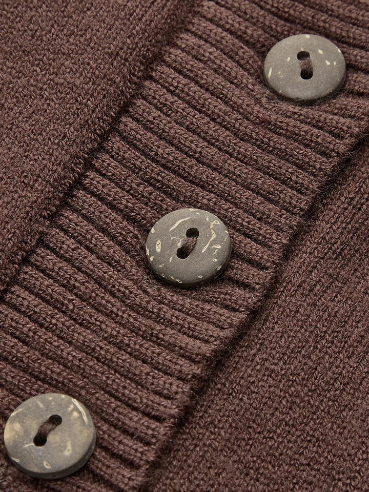 Slim Breasted Knitted Cardigan & Elastic Waist Pleated Skirt Matching Suit