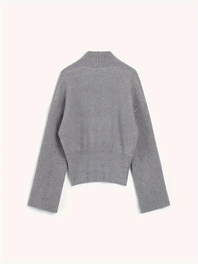 Retro Cross V-Neck Knitted Sweater
