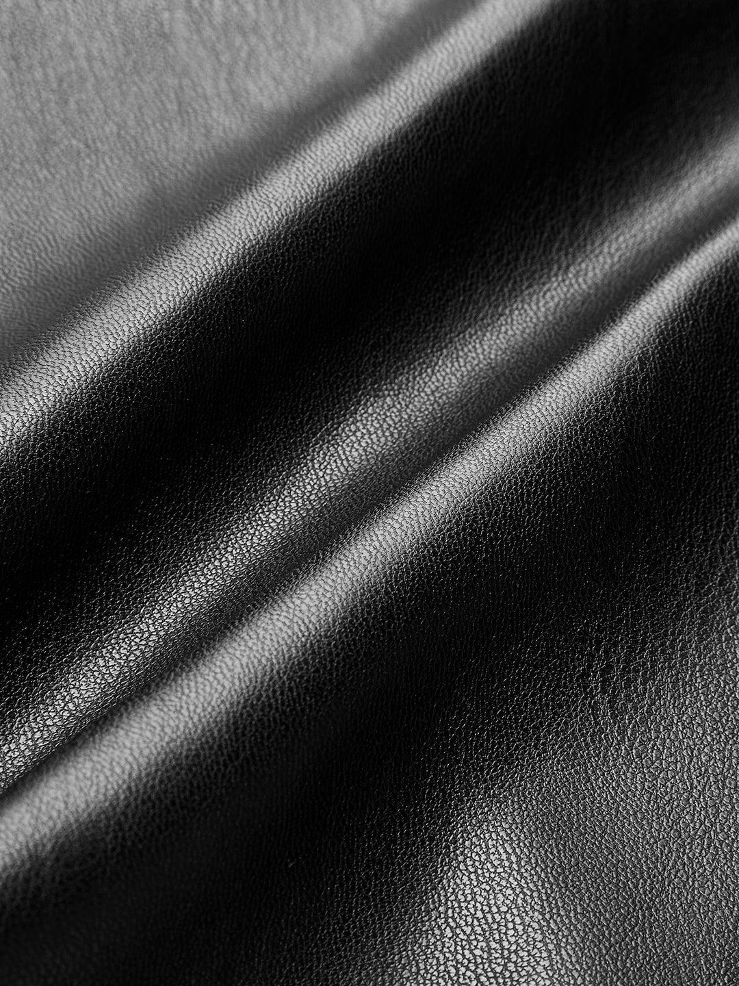 Elegant High Waist Faux Leather Pants