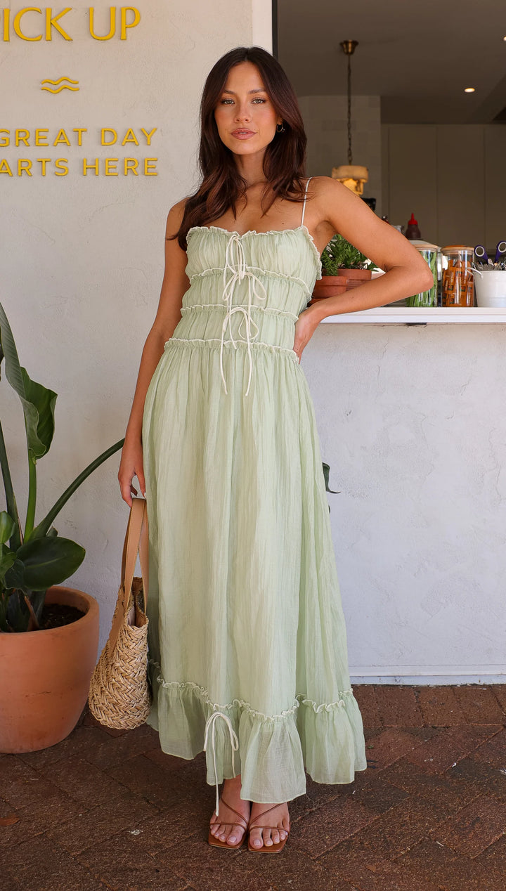 Grace - Ruffle Tie-Front Top & Maxi Skirt Set