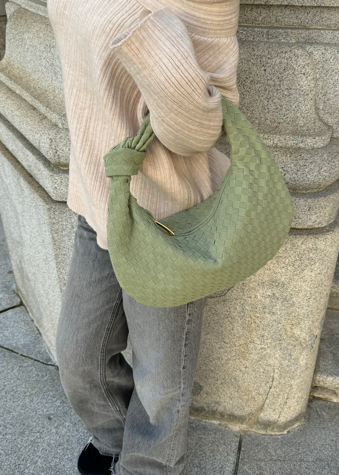 Silva Suede Bag - Sage Green