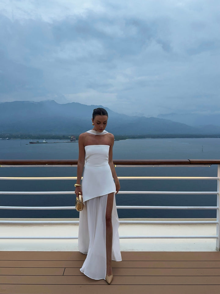 Elodie - Strapless Chiffon Gown