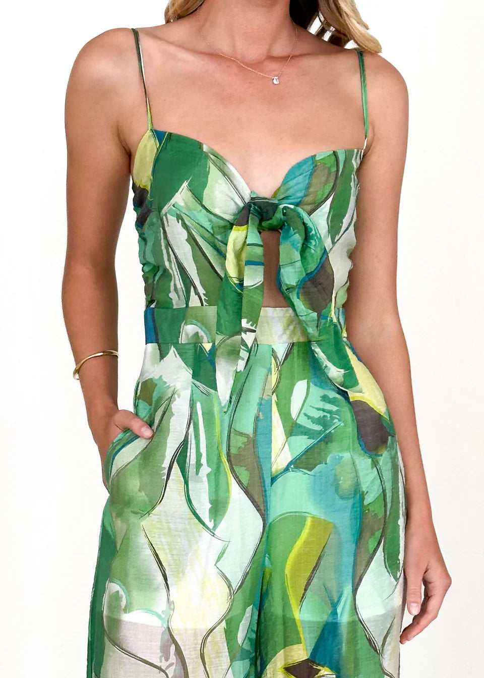 Wild Bloom Twist Front Jumpsuit