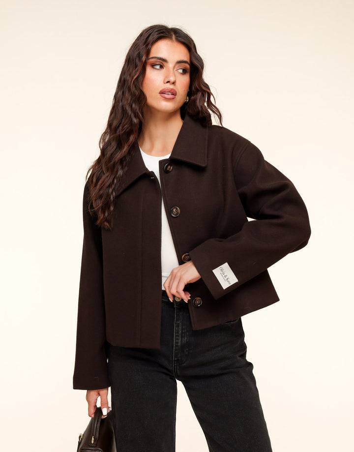 Brown Short Studio Coat - Jacket
