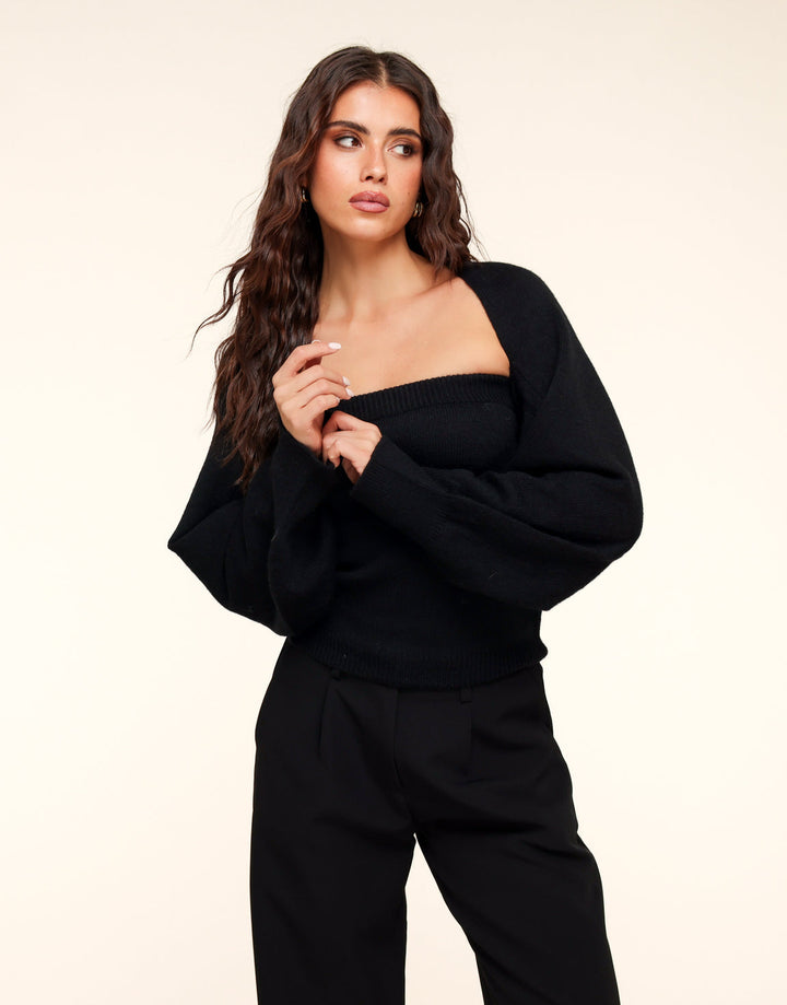 Black Knitted Tube Top