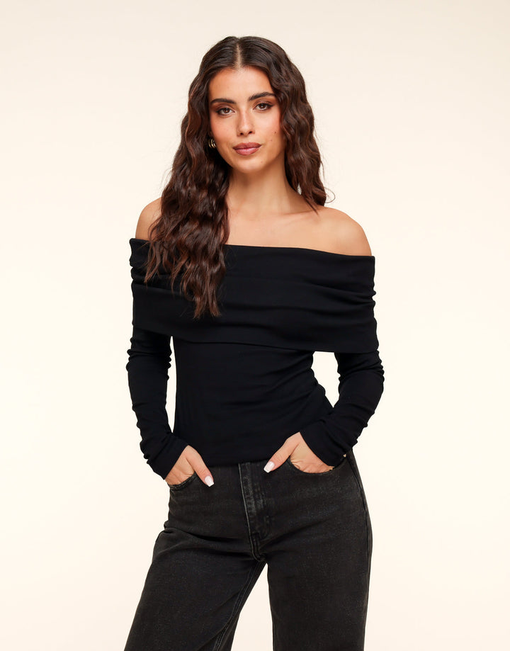 Black Off Shoulder - Top