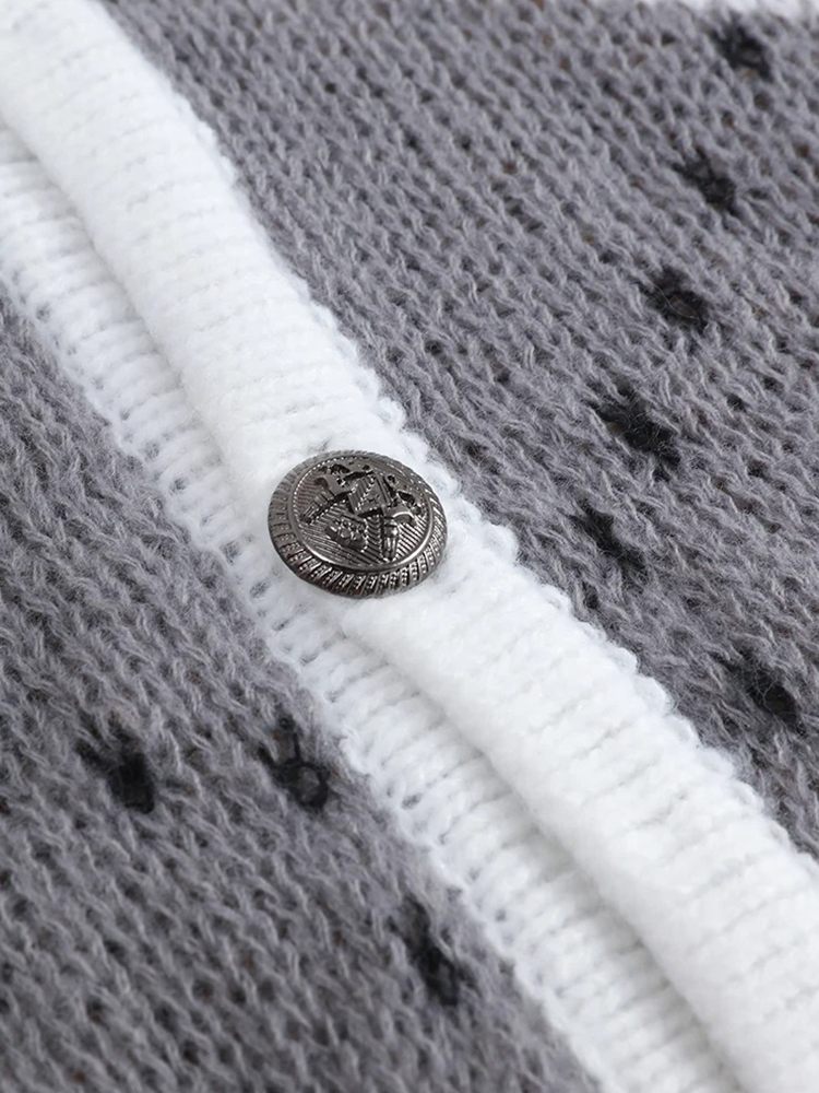 Karlijn Plaid Knit Cardigan