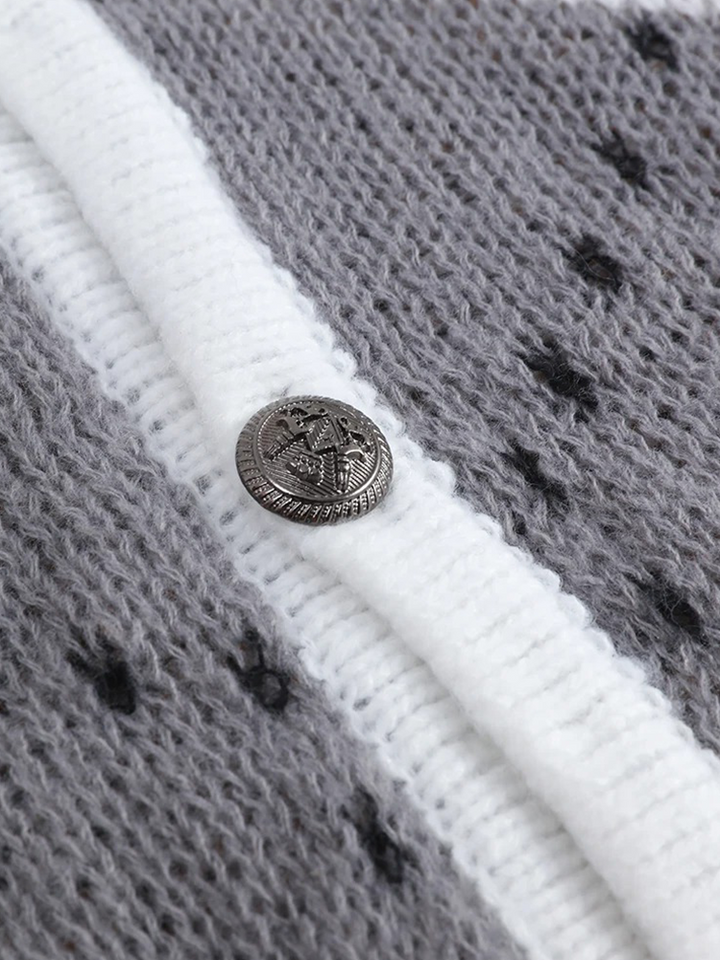 Karlijn Plaid Knit Cardigan