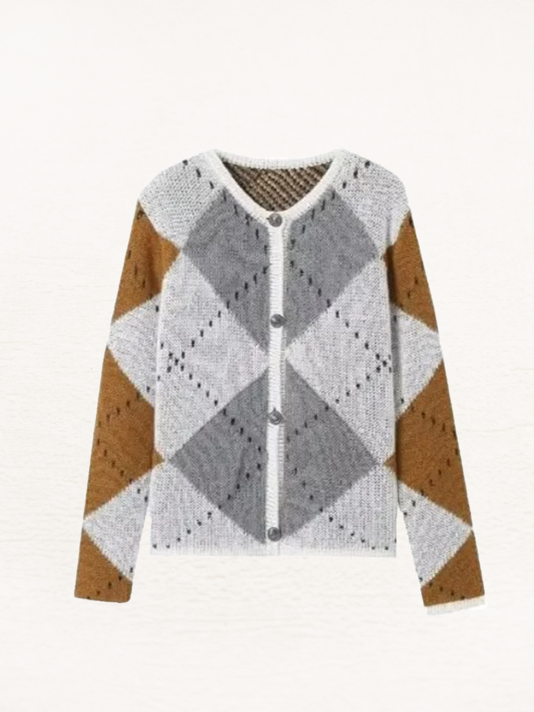 Karlijn Plaid Knit Cardigan