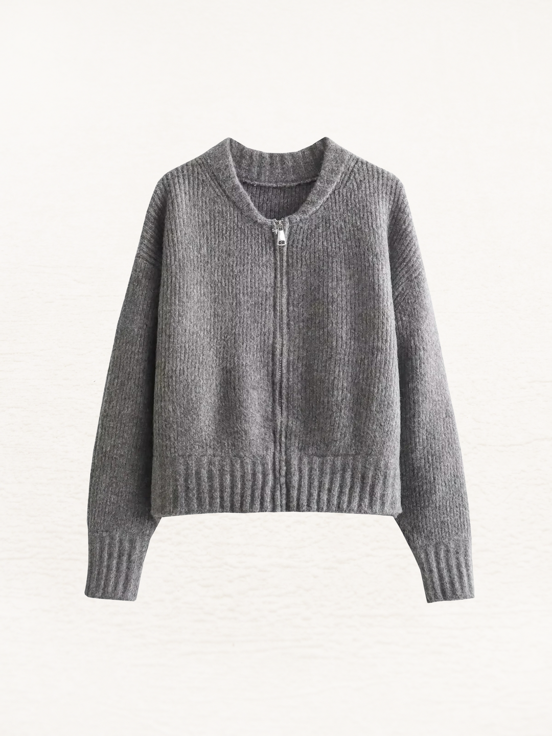 Slate Breeze Knit Zip Jumper