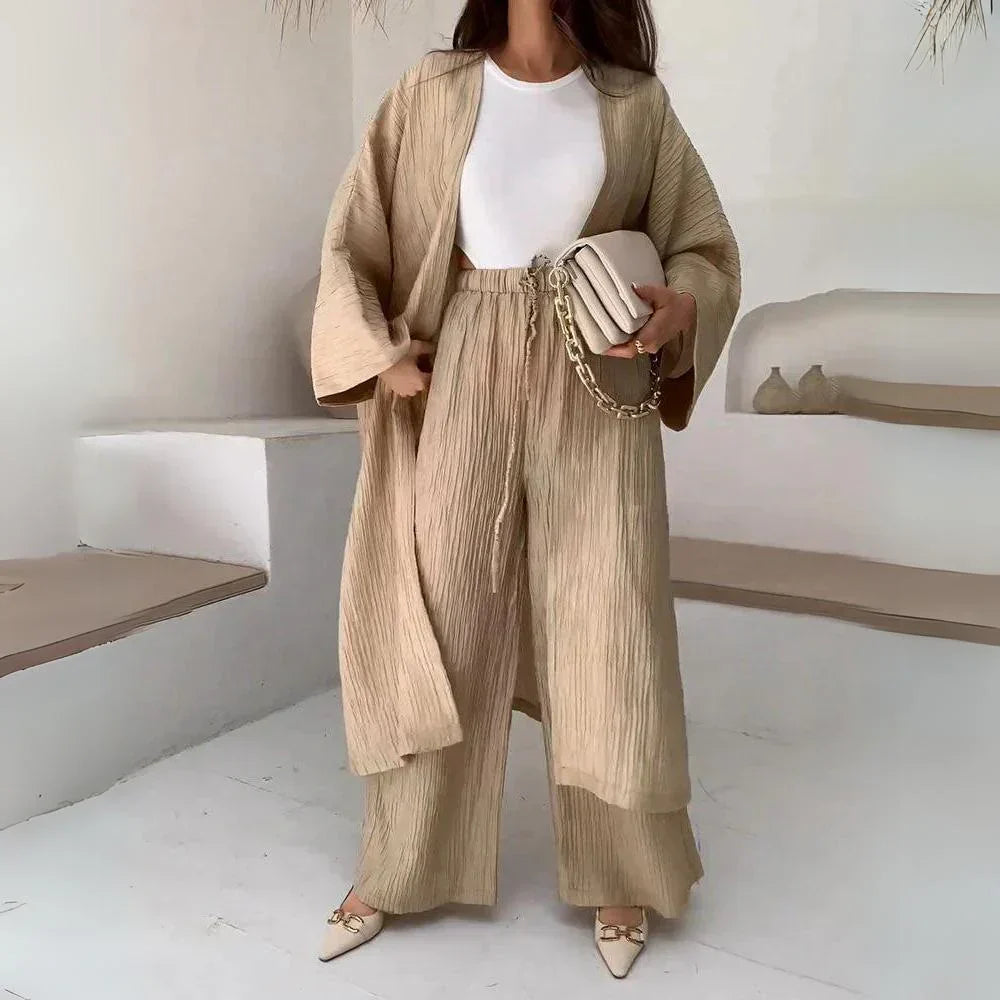 Solana Drape Cardigan Set