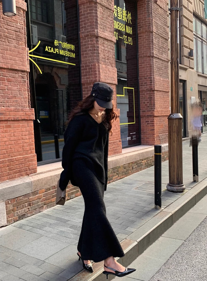 Noelle Soft Knit Sweater And Skirt Set