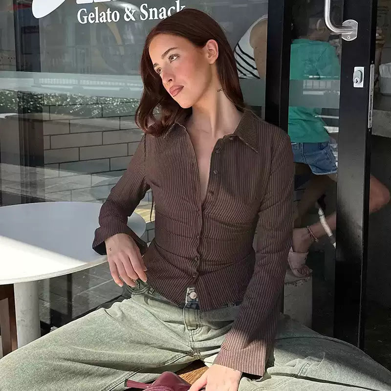 Auburn Pinstripe Fitted Shirt