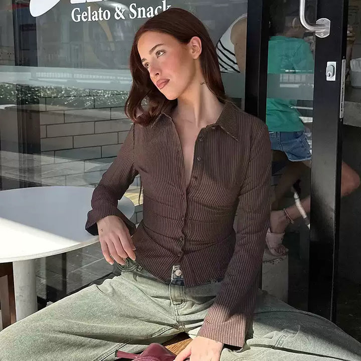 Auburn Pinstripe Fitted Shirt