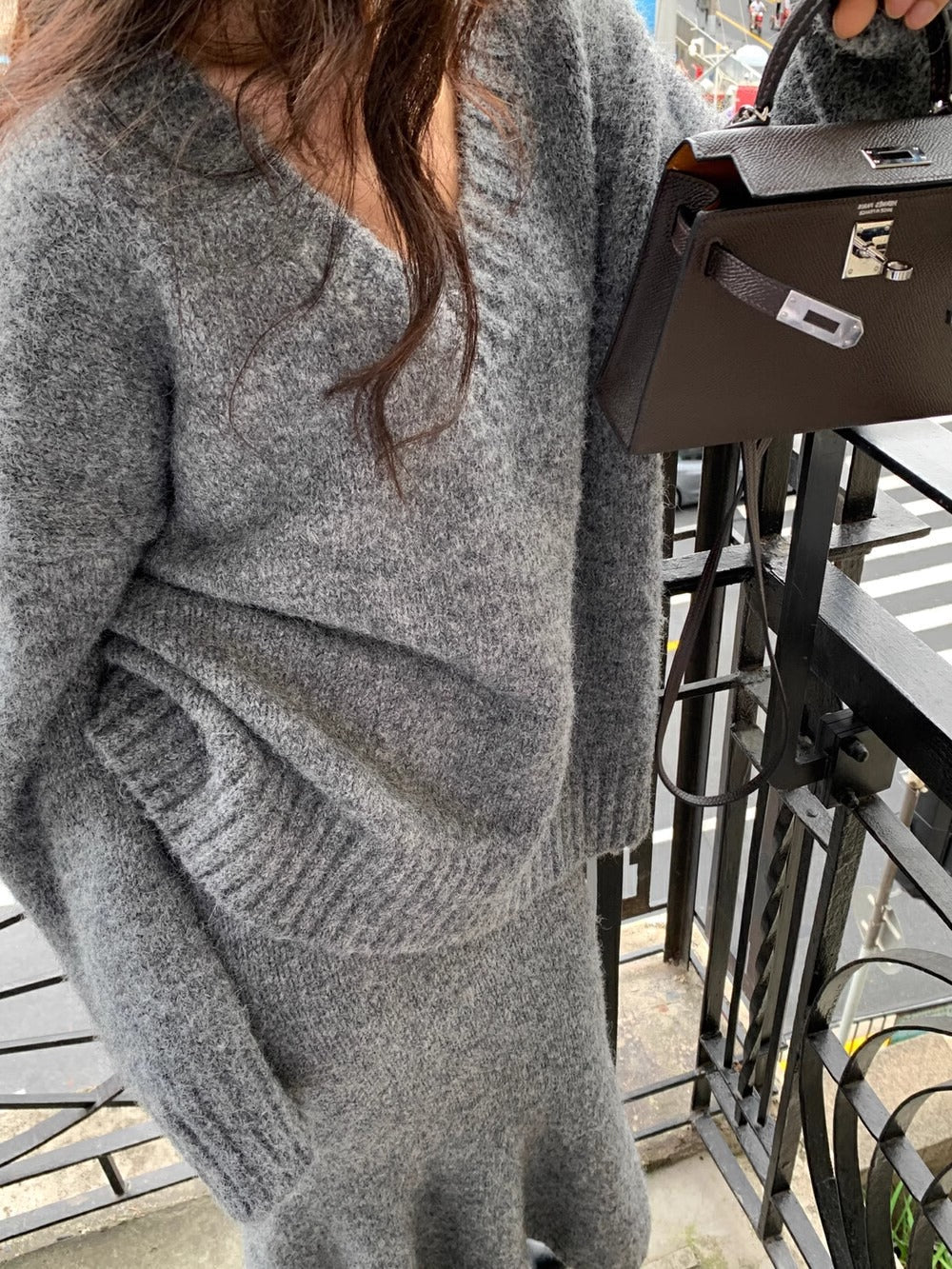 Noelle Soft Knit Sweater And Skirt Set