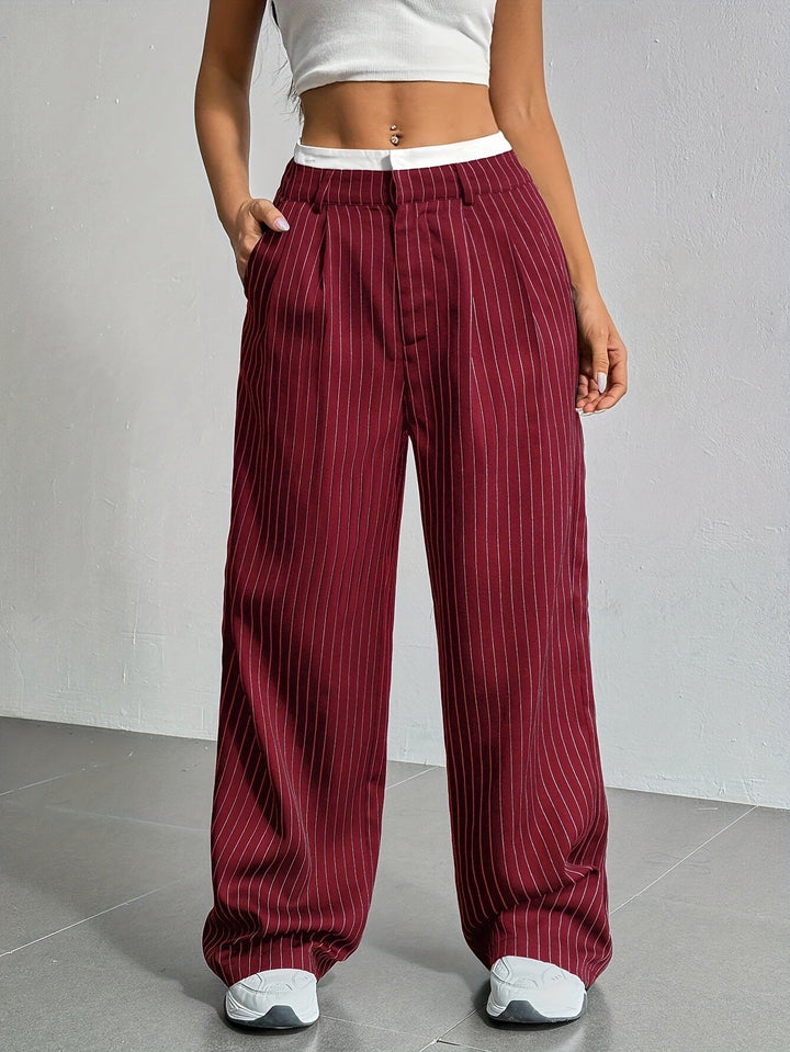 Stryx Pinstripe Wide-Leg Pants