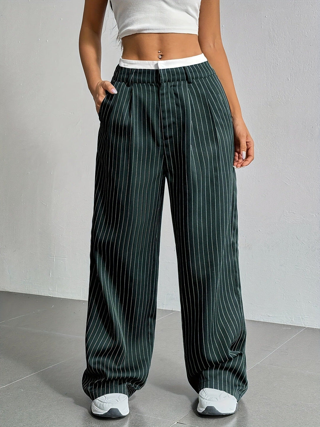 Stryx Pinstripe Wide-Leg Pants