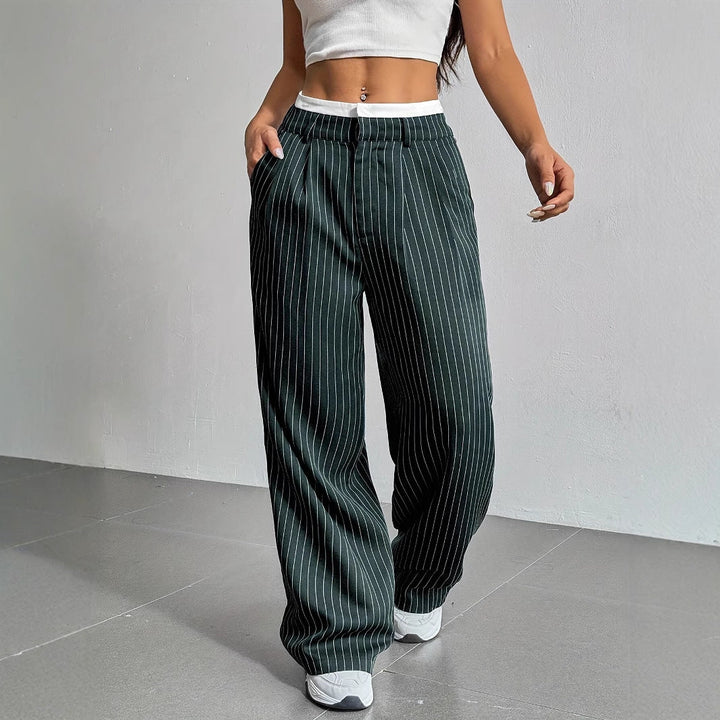 Stryx Pinstripe Wide-Leg Pants