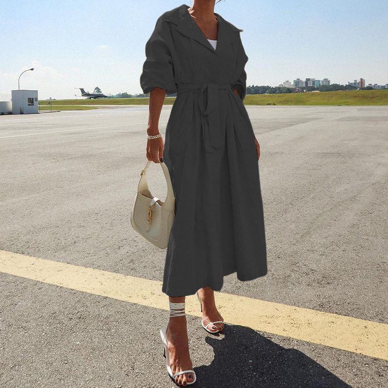 Runway Arrival Belted Trench Dress