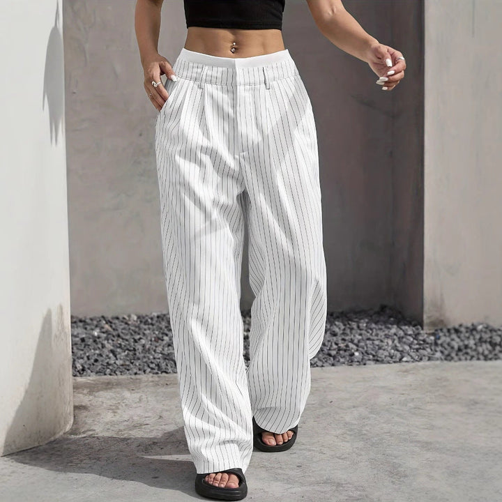 Stryx Pinstripe Wide-Leg Pants