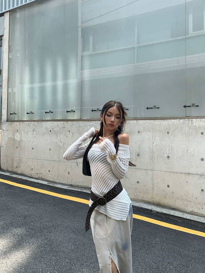 Alouette Sheer Off-Shoulder Top