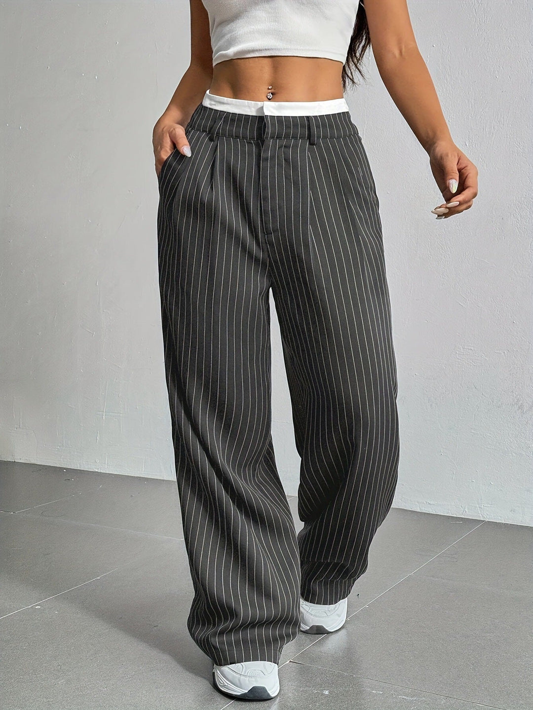 Stryx Pinstripe Wide-Leg Pants