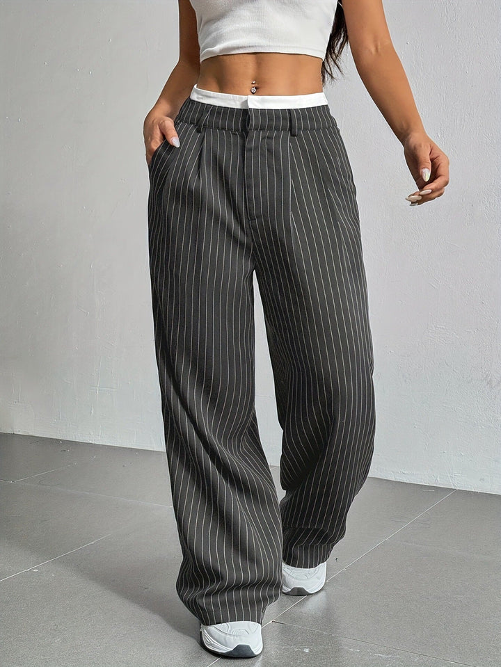 Stryx Pinstripe Wide-Leg Pants