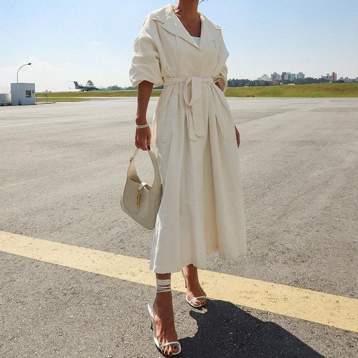 Runway Arrival Belted Trench Dress
