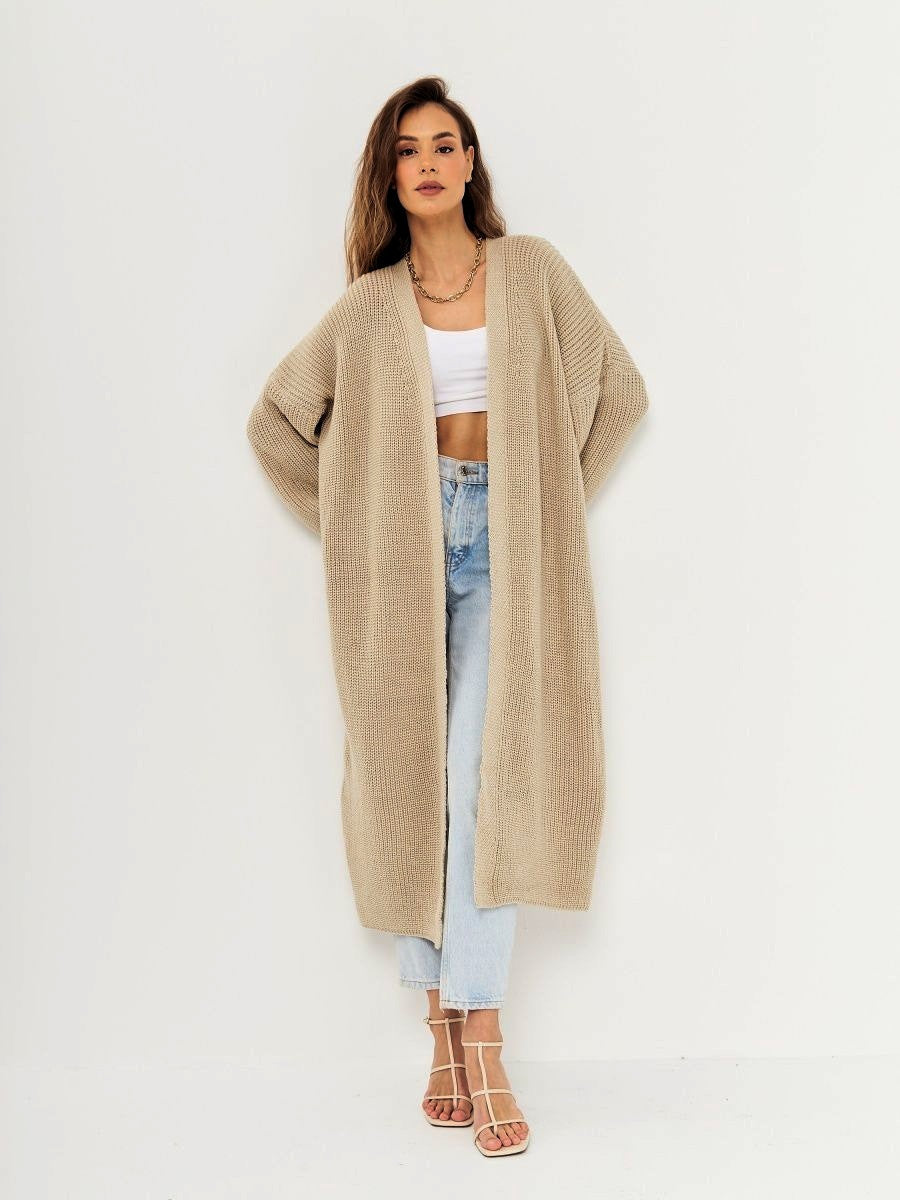Women's Long Open-Front Knit Cardigan