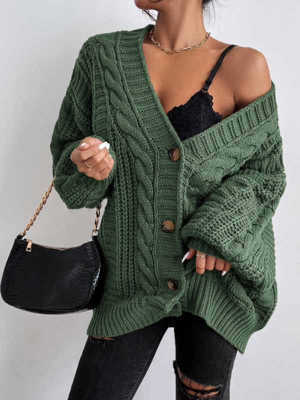 Hearthside Cable Knit Slouch Cardigan