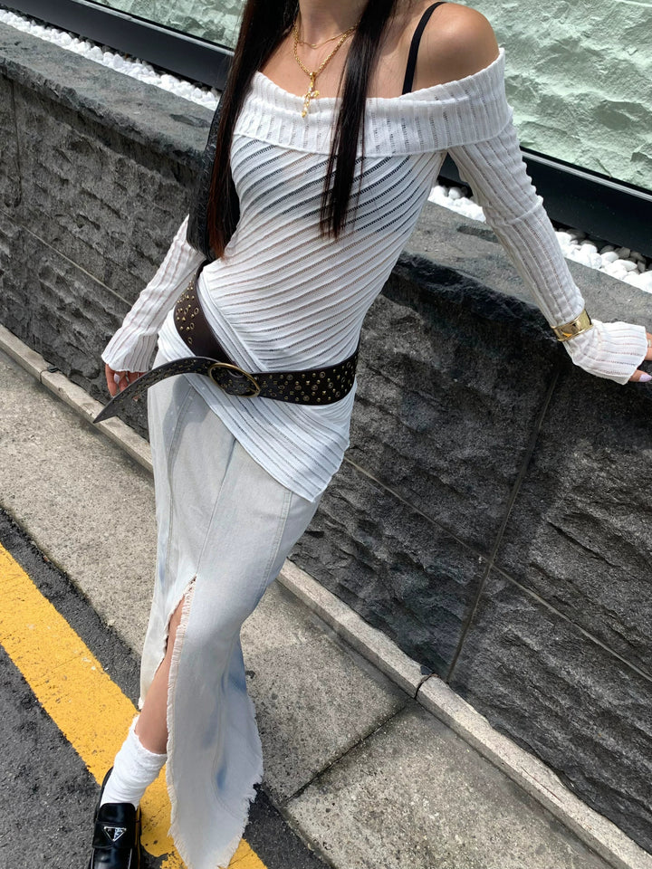 Alouette Sheer Off-Shoulder Top