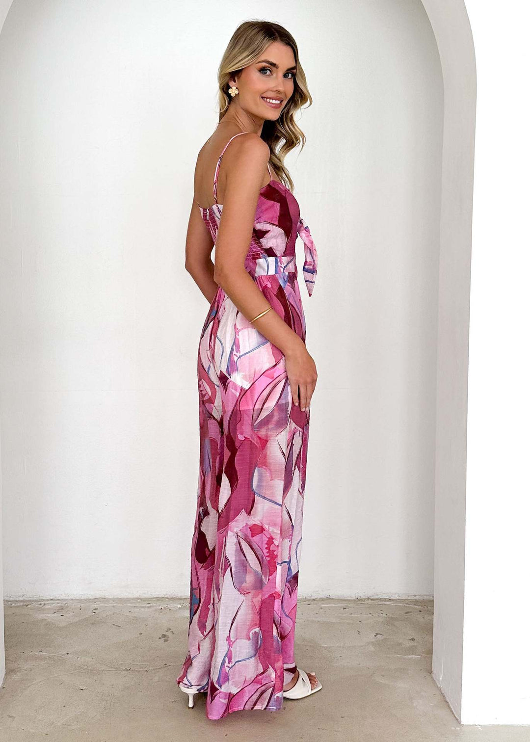 Wild Bloom Twist Front Jumpsuit