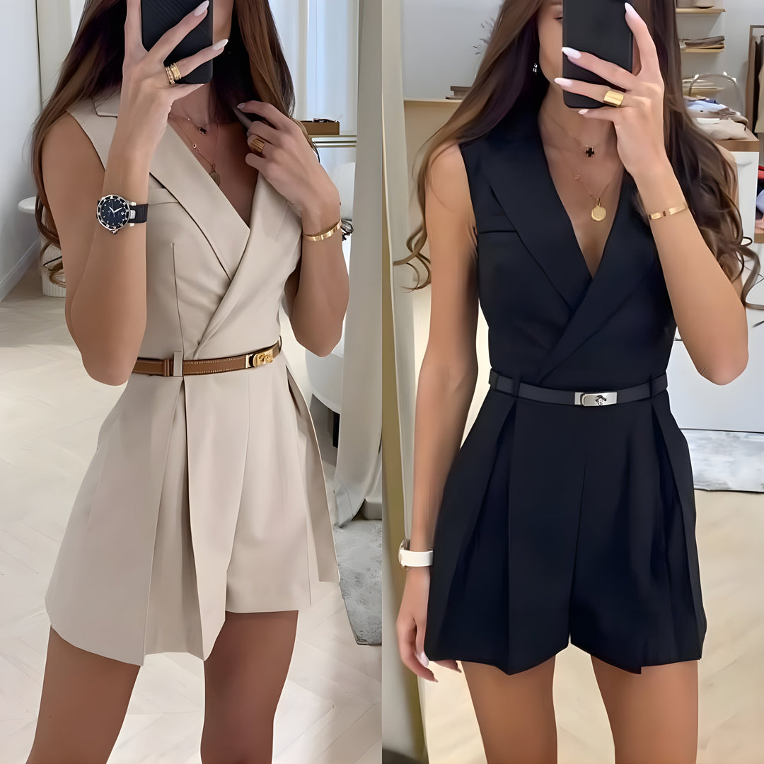 Power Mode Sleeveless Blazer Jumpsuit