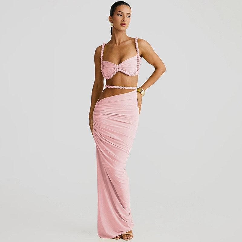 Solara Braided Two Piece Maxi Dress