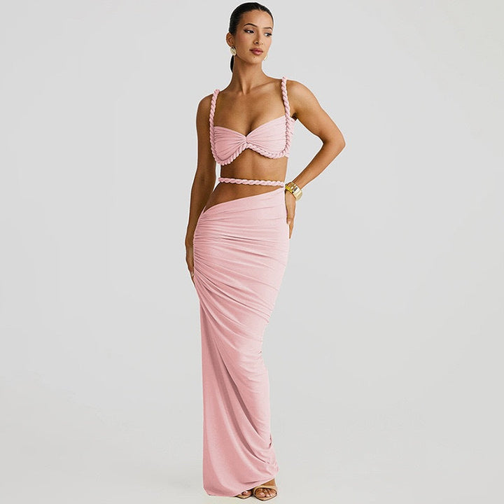 Solara Braided Two Piece Maxi Dress